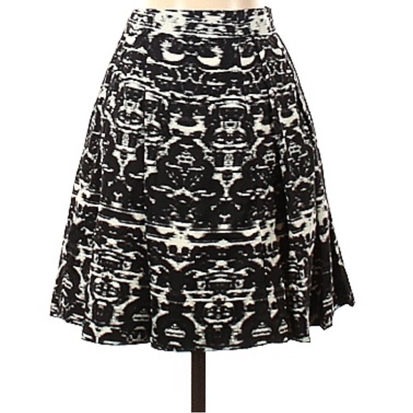 NWT J. Crew Pleated Skirt, Size 00 Black White, Lined - Picture 7 of 11